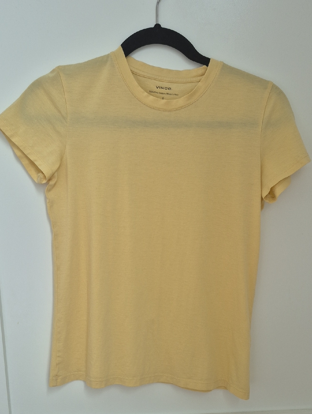Vince Slim Crewneck Tee in Soft Yellow